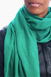 Sensation 100% Cashmere Woven Voile Scarf - Emerald Green
